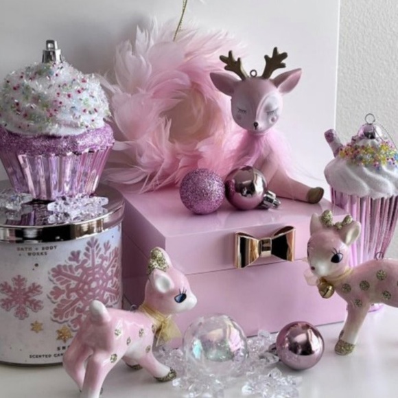 Target Retro Deer Christmas Tree Ornament Pink/Gold Wondershop - Picture 3 of 4